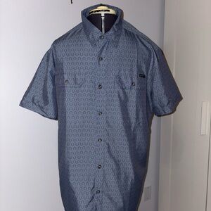 Eddie Bauer Light Blue Patterned Button Down Shirt